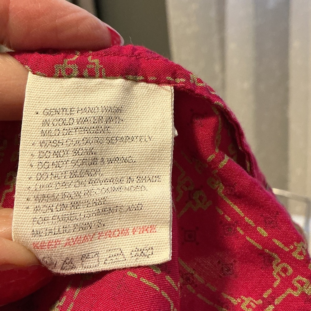 Fabindia Vibrant Red and Green Tunic, M - Picture 6 of 9